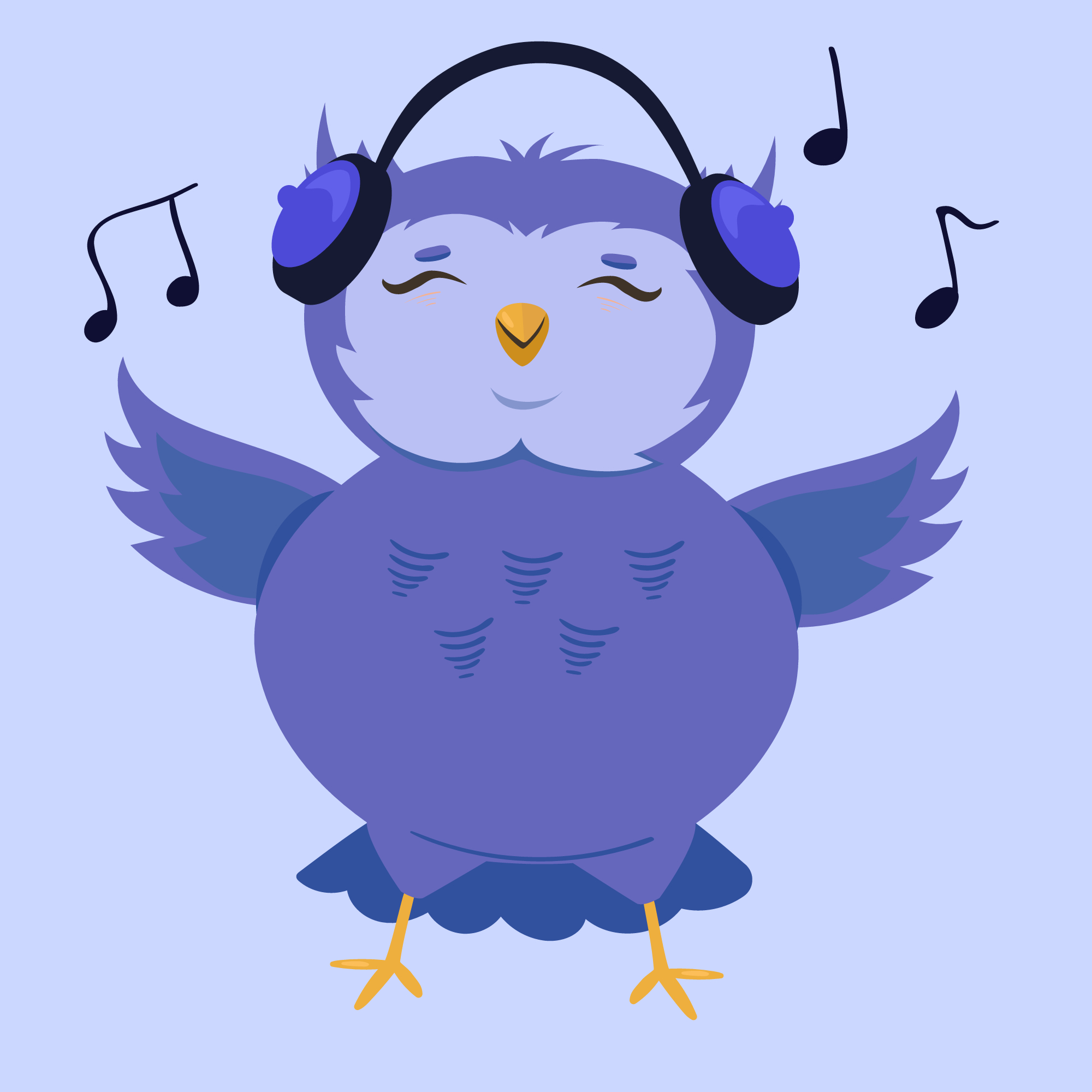Night Owl Listening to Music