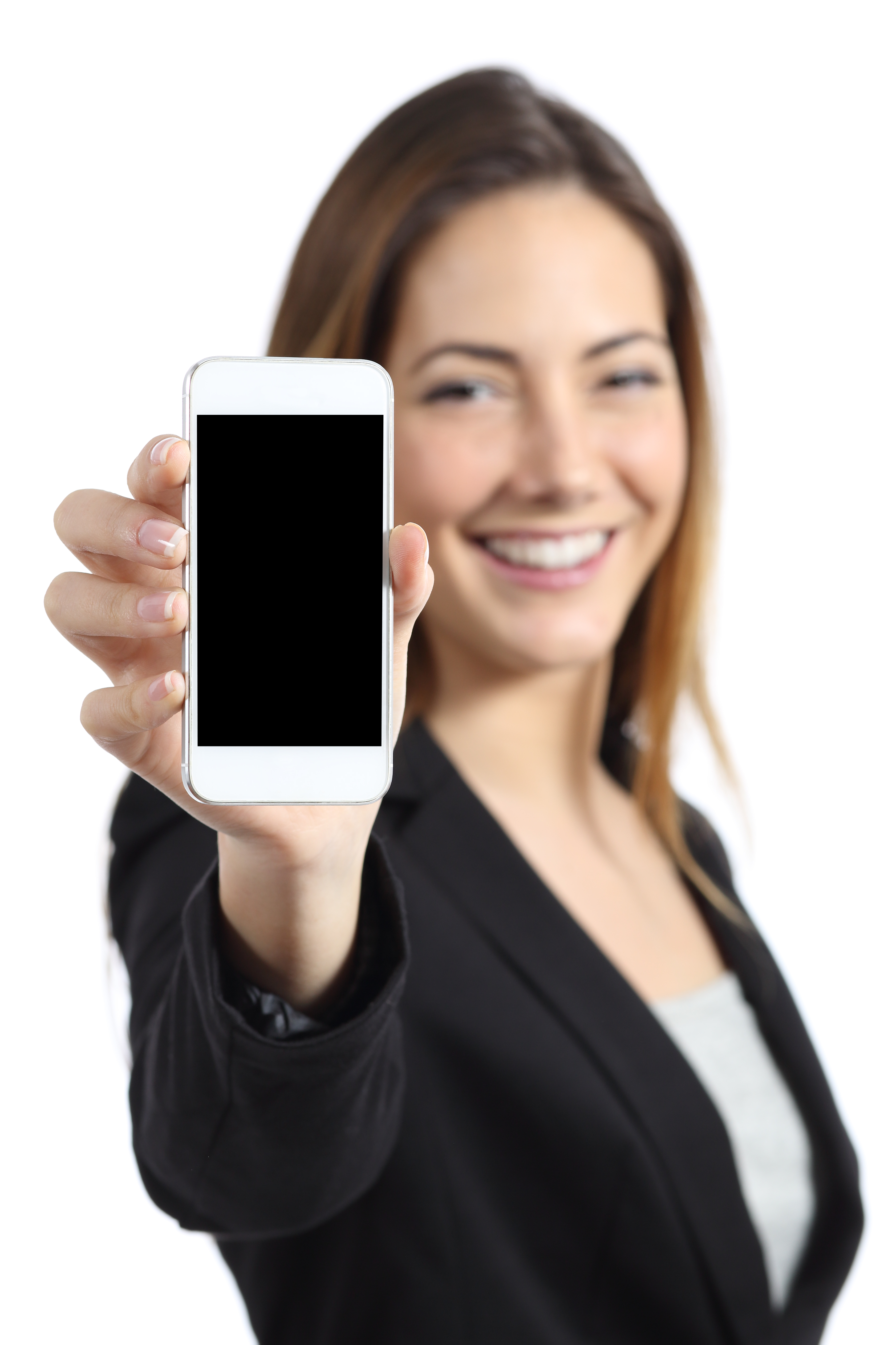 woman holding cell phone