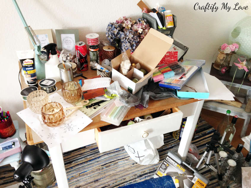 messy craft table