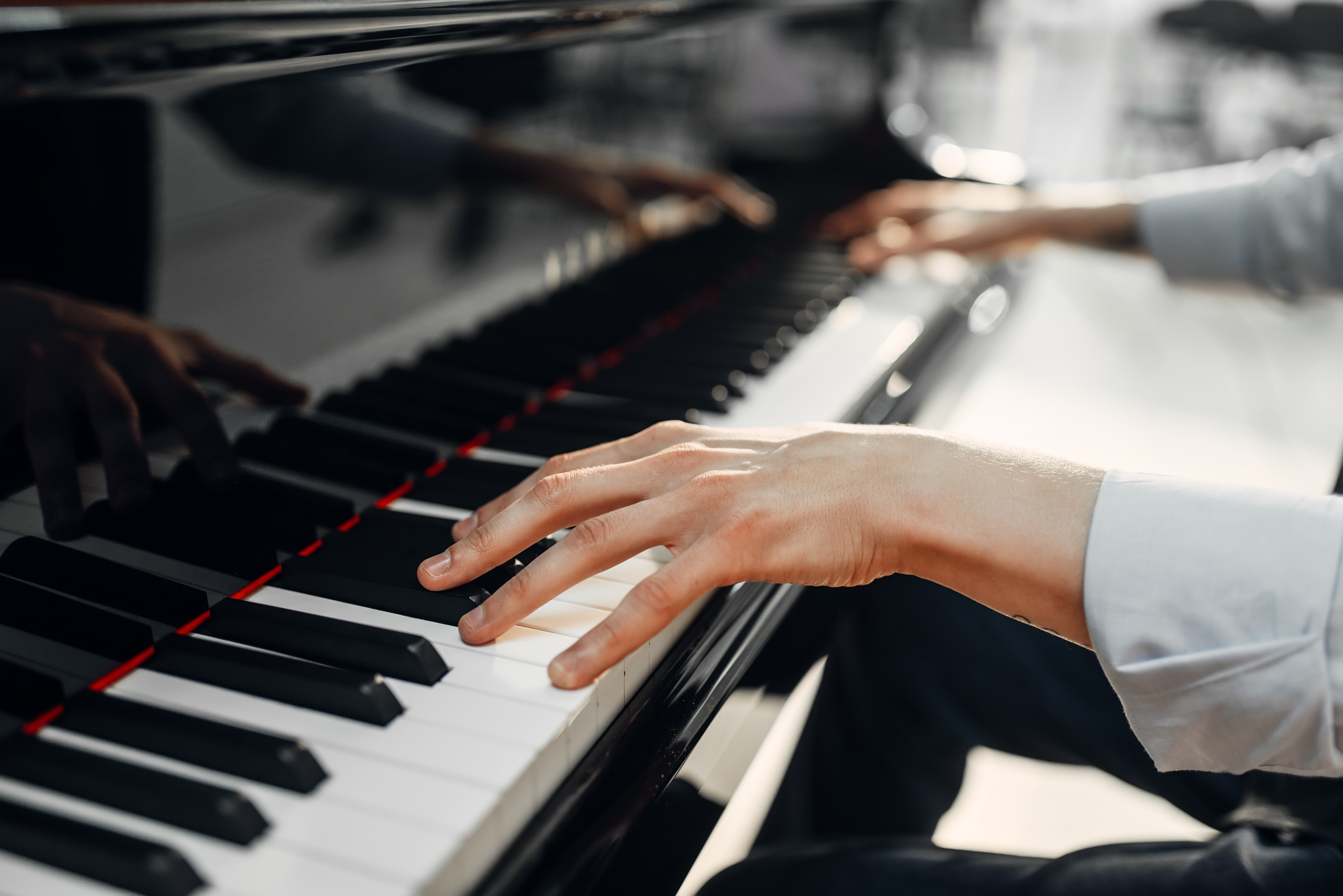 Hands playing piano 