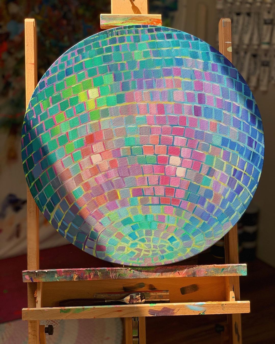 painted disco ball