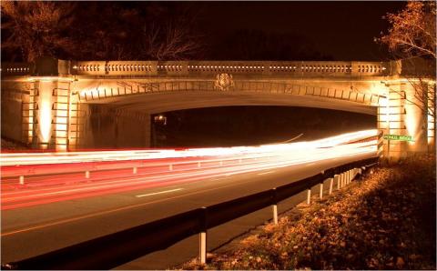 Merritt Parkway illuminated at night