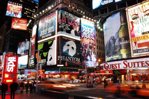 Broadway at night