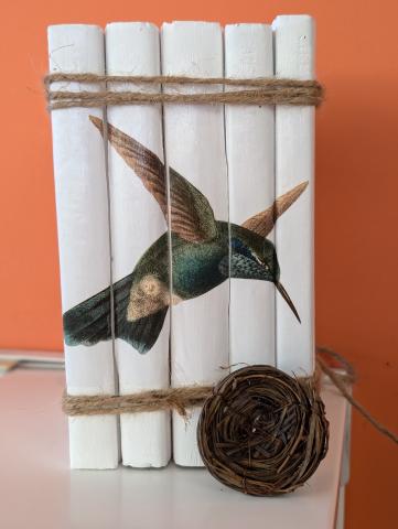 bird book stack