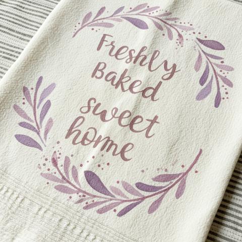 tea towel with words