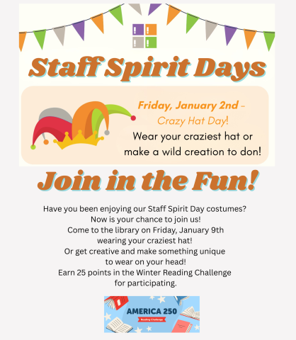 Flyer for spirit day. Crazy hat day.