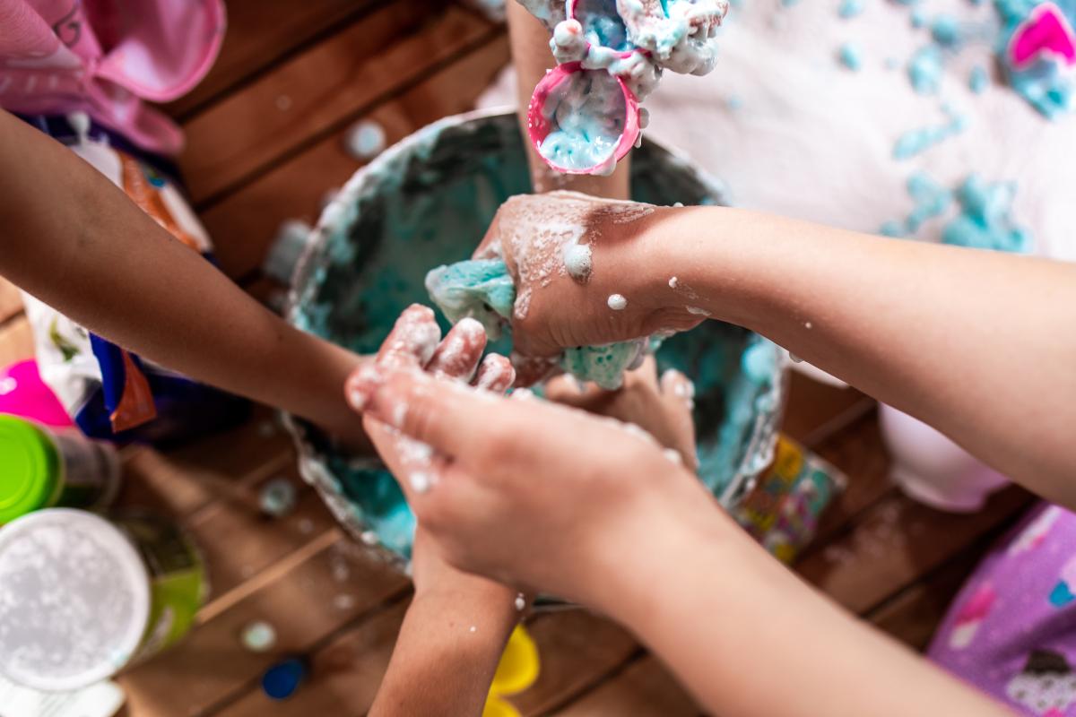 hands in slime