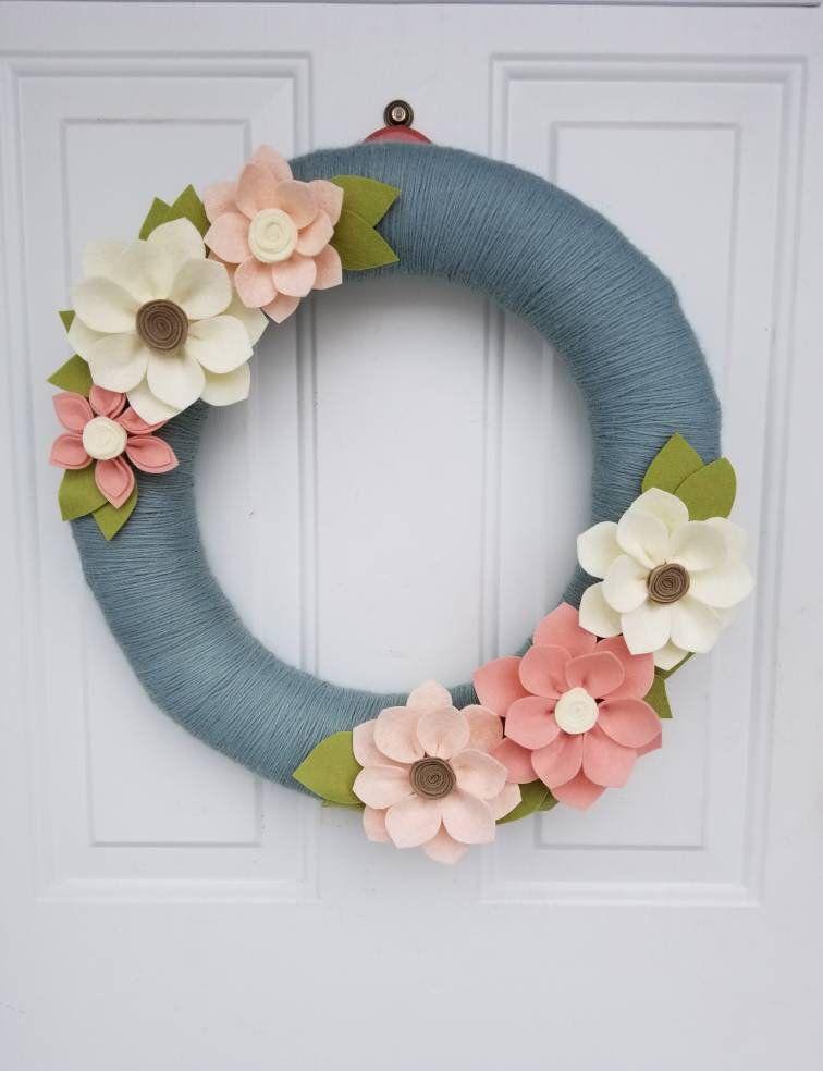 felt flower wreath 