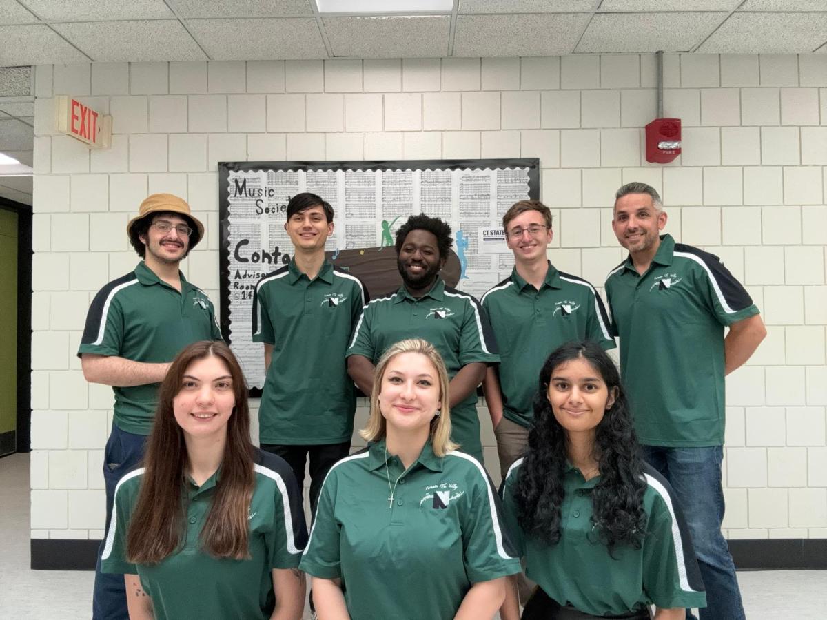 Students of CT State Naugatuck Valley Community College with Dr. Gil Harel