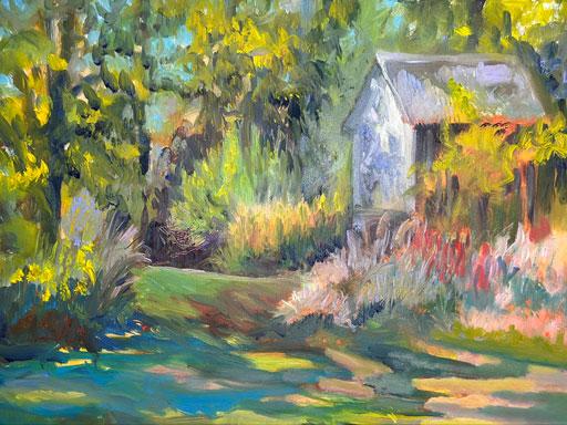 painting of summer day at weir farm by artist Jill Nichols