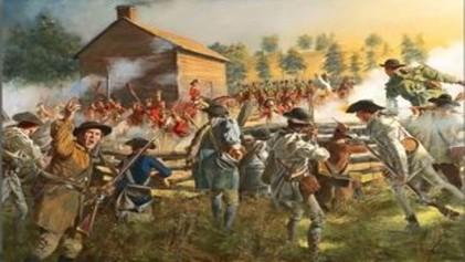 painting of Revolutionary War battle